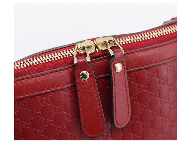 Borsa a mano GUCCI Micro GuccissimaGG in pelle rossa e oro 449657 Auth 198339V Rosso - vista 10