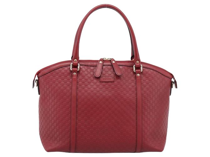 Borsa a mano GUCCI Micro GuccissimaGG in pelle rossa e oro 449657 Auth 198339V Rosso - vista 13