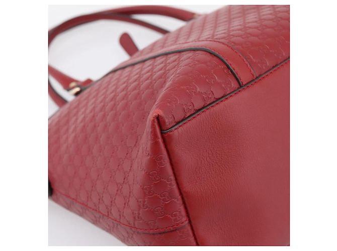 Borsa a mano GUCCI Micro GuccissimaGG in pelle rossa e oro 449657 Auth 198339V Rosso - vista 14