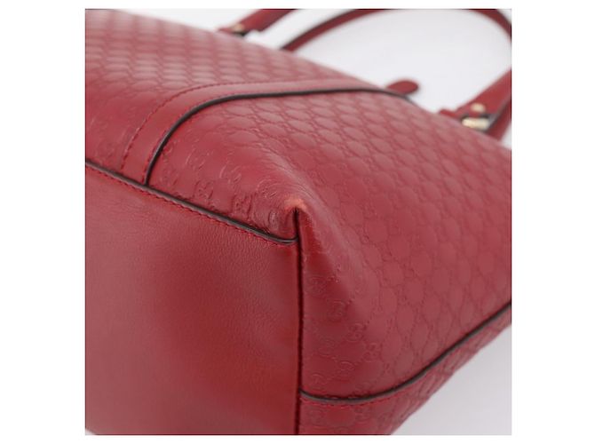Borsa a mano GUCCI Micro GuccissimaGG in pelle rossa e oro 449657 Auth 198339V Rosso - vista 15