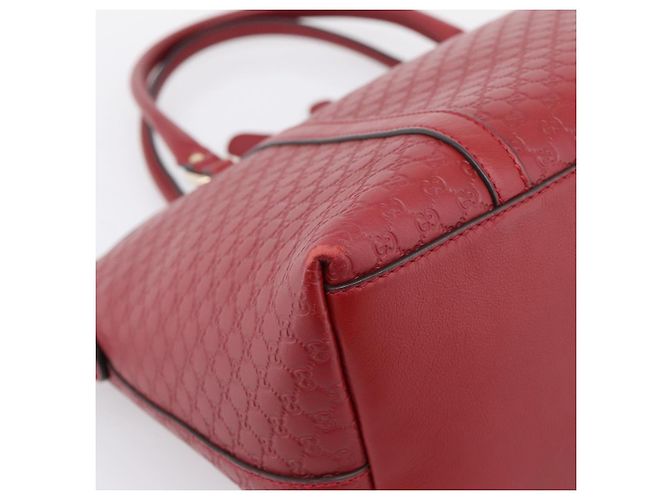 Borsa a mano GUCCI Micro GuccissimaGG in pelle rossa e oro 449657 Auth 198339V Rosso - vista 16