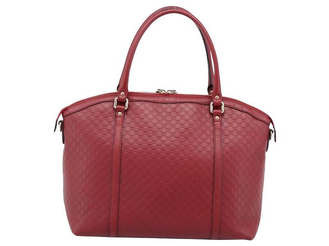 Borsa a mano GUCCI Micro GuccissimaGG in pelle rossa e oro 449657 Auth 198339V Rosso - vista 2