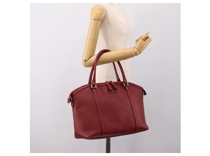 Borsa a mano GUCCI Micro GuccissimaGG in pelle rossa e oro 449657 Auth 198339V Rosso - vista 22