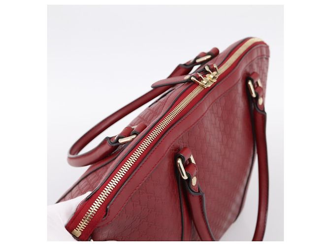 Borsa a mano GUCCI Micro GuccissimaGG in pelle rossa e oro 449657 Auth 198339V Rosso - vista 6