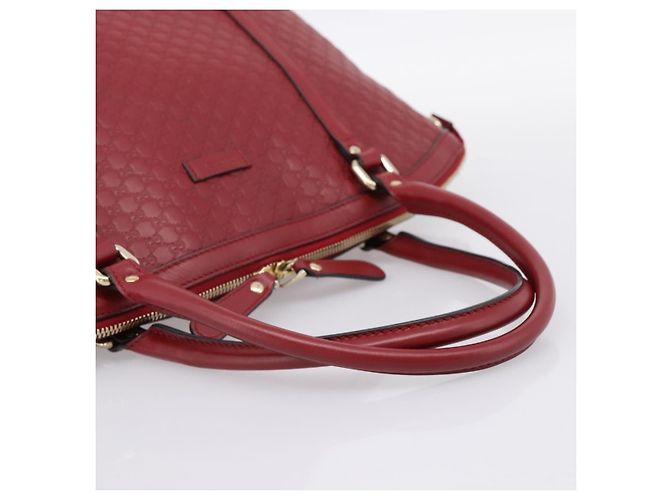 Borsa a mano GUCCI Micro GuccissimaGG in pelle rossa e oro 449657 Auth 198339V Rosso - vista 7
