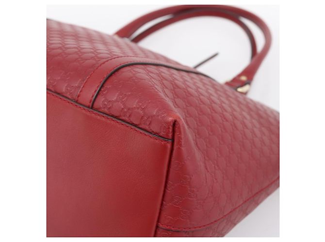 Borsa a mano GUCCI Micro GuccissimaGG in pelle rossa e oro 449657 Auth 198339V Rosso - vista 9