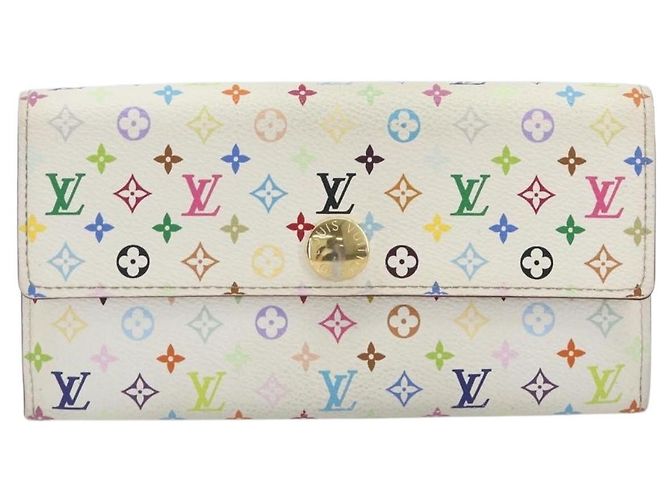 LOUIS VUITTON Multicolor Portefeuille Sarah Long Wallet M93745 LV Auth 197552 Blanco - vista 13