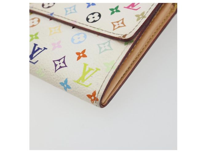 LOUIS VUITTON Multicolor Portefeuille Sarah Long Wallet M93745 LV Auth 197552 Blanco - vista 14
