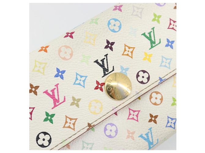 LOUIS VUITTON Multicolor Portefeuille Sarah Long Wallet M93745 LV Auth 197552 Blanco - vista 19