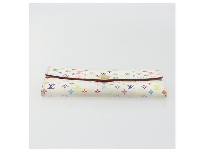 LOUIS VUITTON Multicolor Portefeuille Sarah Long Wallet M93745 LV Auth 197552 Blanco - vista 6