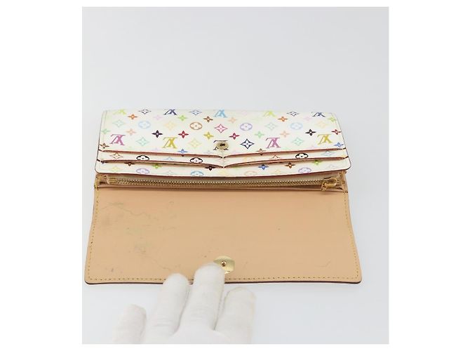 LOUIS VUITTON Multicolor Portefeuille Sarah Long Wallet M93745 LV Auth 197552 Blanco - vista 7