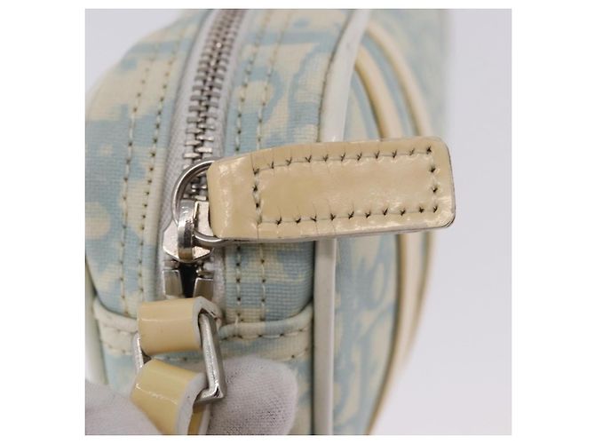 Pochette à main Christian Dior Trotter Canvas PVC Bleu Clair Argent Auth ka5724A Argenté - vue 10
