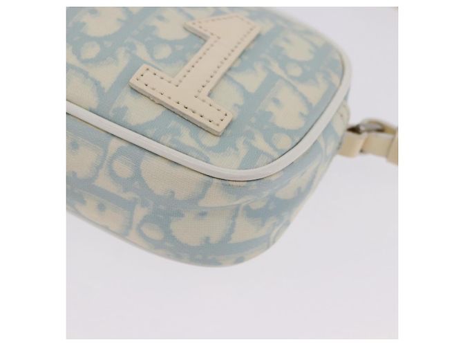 Pochette à main Christian Dior Trotter Canvas PVC Bleu Clair Argent Auth ka5724A Argenté - vue 14