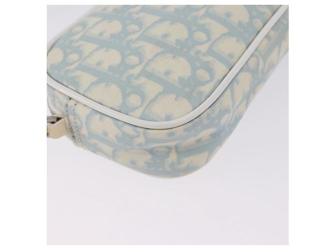 Pochette à main Christian Dior Trotter Canvas PVC Bleu Clair Argent Auth ka5724A Argenté - vue 15