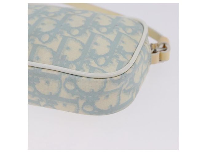 Pochette à main Christian Dior Trotter Canvas PVC Bleu Clair Argent Auth ka5724A Argenté - vue 16
