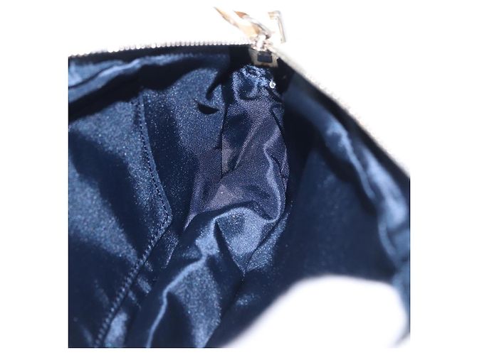 Pochette à main Christian Dior Trotter Canvas PVC Bleu Clair Argent Auth ka5724A Argenté - vue 18