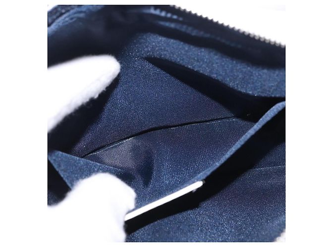 Pochette à main Christian Dior Trotter Canvas PVC Bleu Clair Argent Auth ka5724A Argenté - vue 20