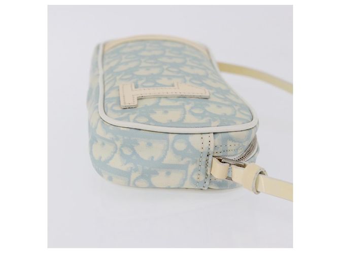 Pochette à main Christian Dior Trotter Canvas PVC Bleu Clair Argent Auth ka5724A Argenté - vue 3