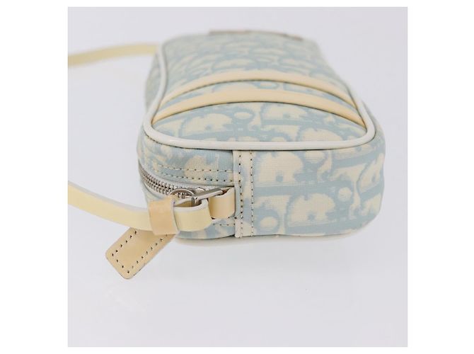 Pochette à main Christian Dior Trotter Canvas PVC Bleu Clair Argent Auth ka5724A Argenté - vue 4