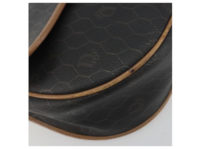 Sac à épaule Christian Dior Honeycomb PVC Leather Black Gold Tone Auth BA14833 Noir - vue 15