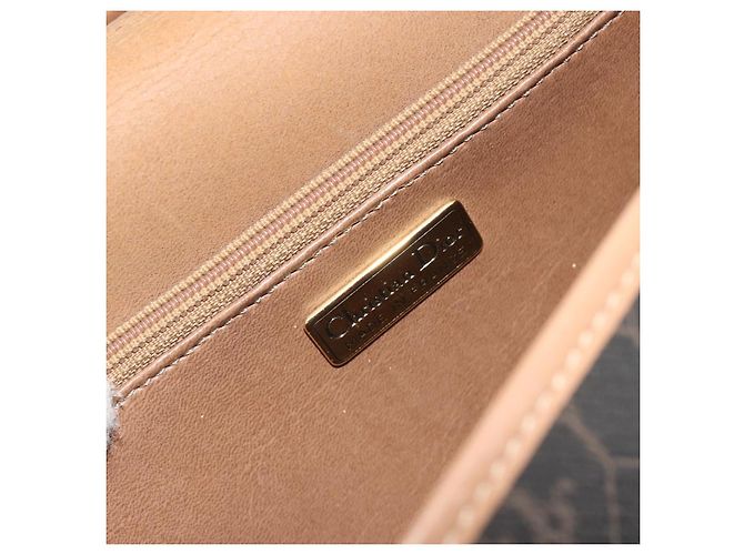 Sac à épaule Christian Dior Honeycomb PVC Leather Black Gold Tone Auth BA14833 Noir - vue 18