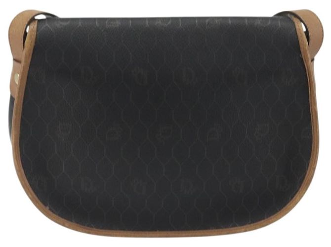 Sac à épaule Christian Dior Honeycomb PVC Leather Black Gold Tone Auth BA14833 Noir - vue 2