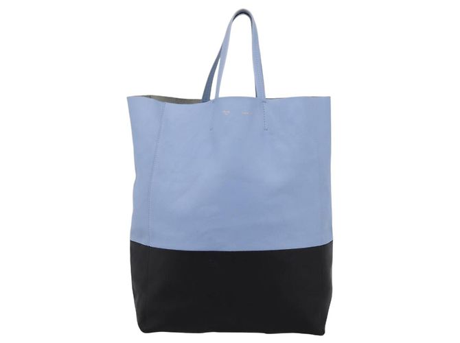 Céline Borsa a mano CELINE Horizontal Kabbalaj in pelle Blu Chiaro Oro Auth 198720A D'oro - vista 13