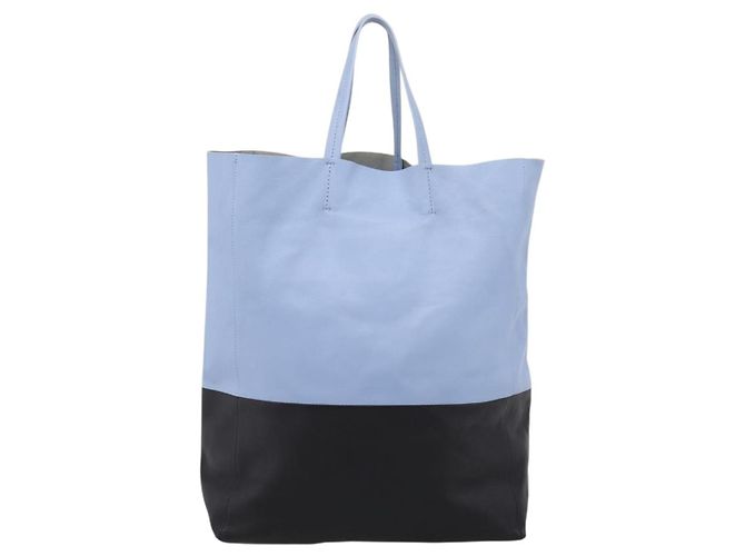 Céline Borsa a mano CELINE Horizontal Kabbalaj in pelle Blu Chiaro Oro Auth 198720A D'oro - vista 2