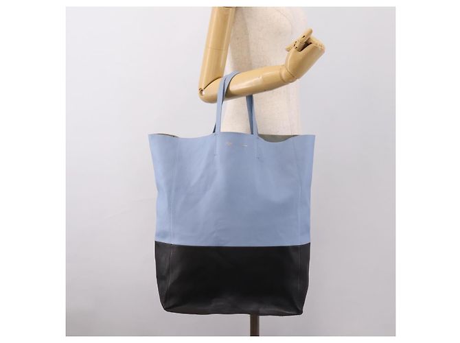 Céline Borsa a mano CELINE Horizontal Kabbalaj in pelle Blu Chiaro Oro Auth 198720A D'oro - vista 21