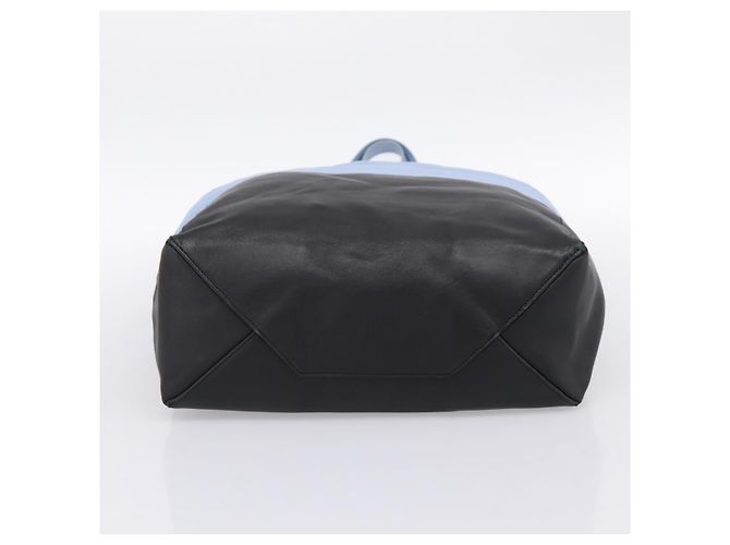 Céline Borsa a mano CELINE Horizontal Kabbalaj in pelle Blu Chiaro Oro Auth 198720A D'oro - vista 5