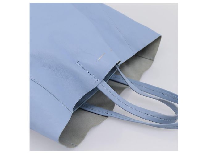 Céline Borsa a mano CELINE Horizontal Kabbalaj in pelle Blu Chiaro Oro Auth 198720A D'oro - vista 6