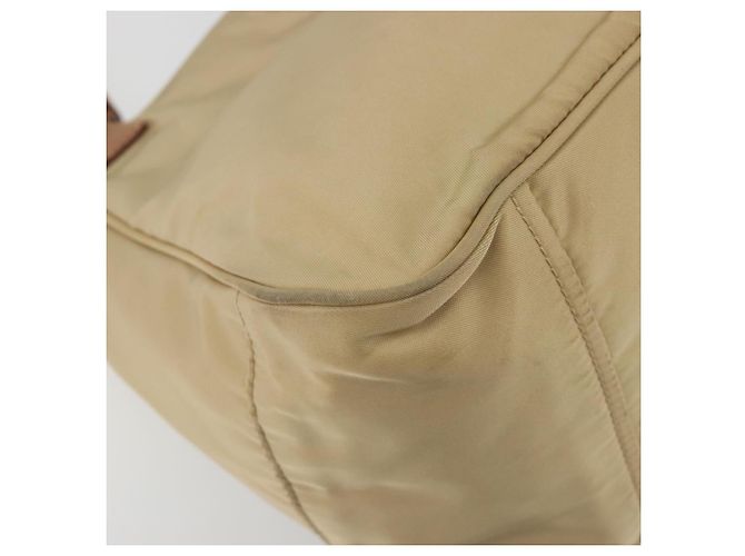 Bolso Tote PRADA Nylon Beige Gold Auth 195771V Dorado - vista 15
