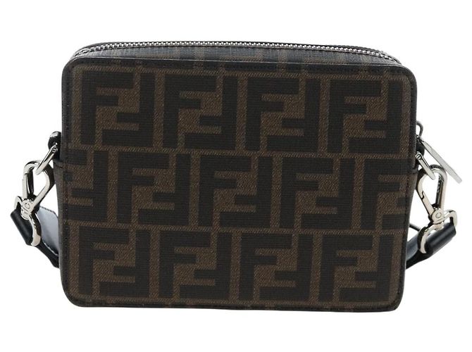 Borsa Camera 2 vie FENDI FENDIxFRGMTxPOKMON Zucca Canvas Dragonfly Auth 167506SM Marrone Nero - vista 2