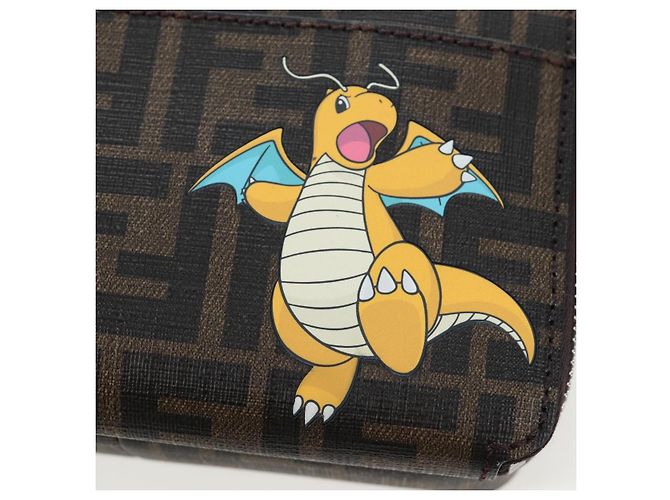 Borsa Camera 2 vie FENDI FENDIxFRGMTxPOKMON Zucca Canvas Dragonfly Auth 167506SM Marrone Nero - vista 20