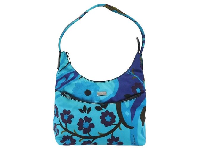 Borsa a Tracolla GUCCI Canvas Blu Argento 001 9386 Auth 197134A - vista 13