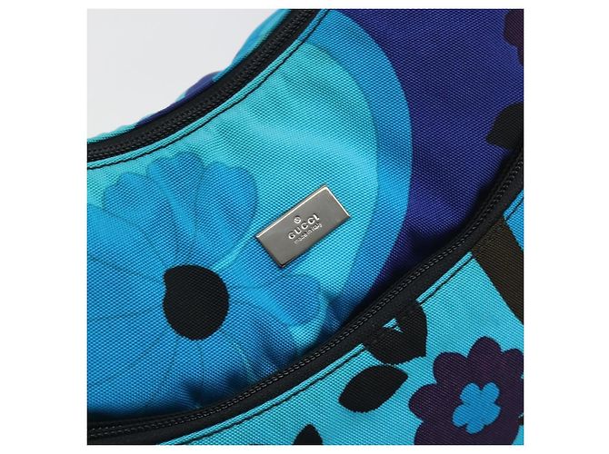 Borsa a Tracolla GUCCI Canvas Blu Argento 001 9386 Auth 197134A - vista 17