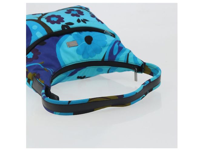 Borsa a Tracolla GUCCI Canvas Blu Argento 001 9386 Auth 197134A - vista 7