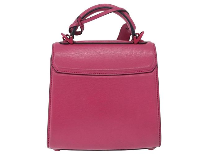 Borsa Salvatore Ferragamo Gancini in pelle 2way Rosa Argento Auth 196358A - vista 2