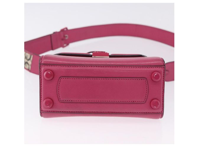 Borsa Salvatore Ferragamo Gancini in pelle 2way Rosa Argento Auth 196358A - vista 5