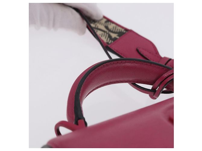 Borsa Salvatore Ferragamo Gancini in pelle 2way Rosa Argento Auth 196358A - vista 8