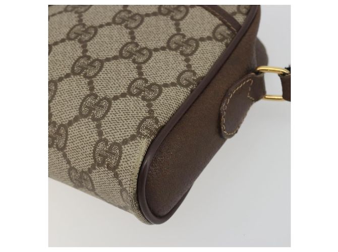 Borsa GUCCI GG Supreme Web Sherry Line PVC Beige Oro 116 02 089 Auth ka5771 D'oro - vista 14
