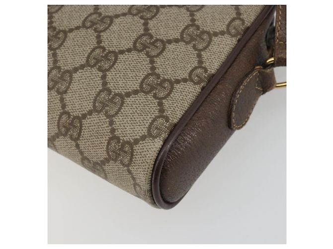 Borsa GUCCI GG Supreme Web Sherry Line PVC Beige Oro 116 02 089 Auth ka5771 D'oro - vista 16