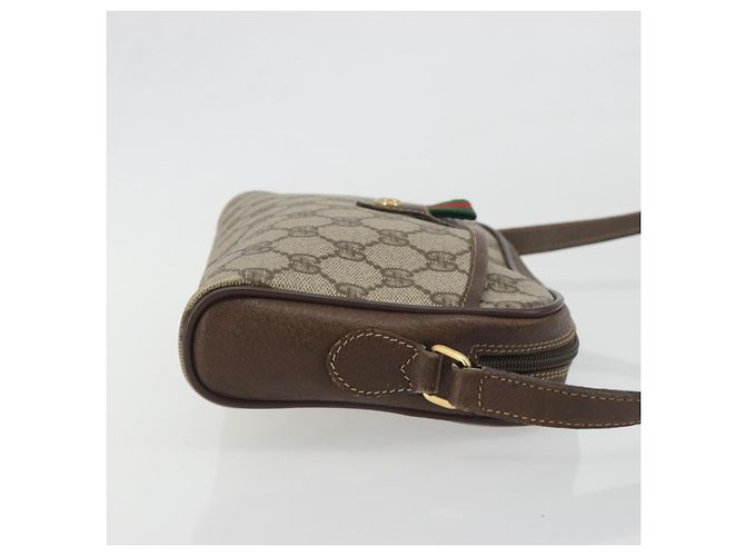 Borsa GUCCI GG Supreme Web Sherry Line PVC Beige Oro 116 02 089 Auth ka5771 D'oro - vista 3