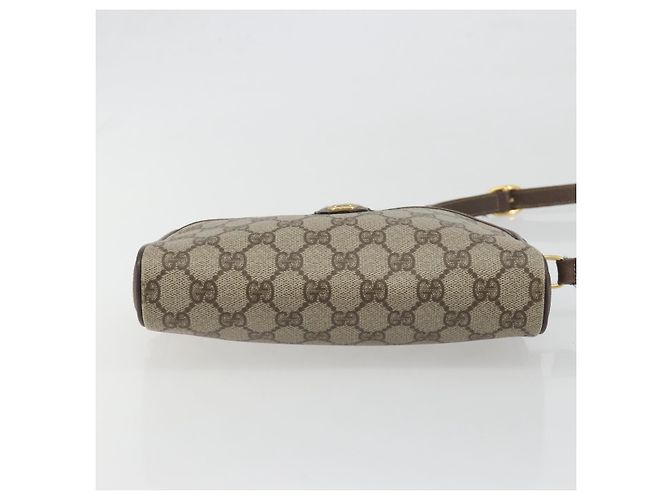 Borsa GUCCI GG Supreme Web Sherry Line PVC Beige Oro 116 02 089 Auth ka5771 D'oro - vista 5