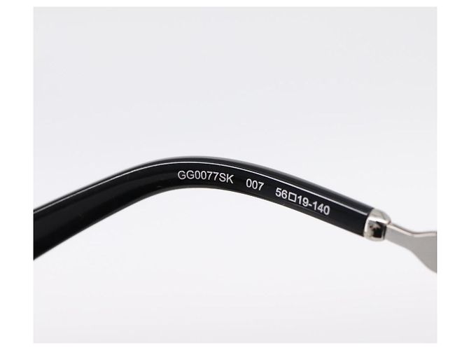 Gafas de sol GUCCI Interlocking G Shelly Metal Black Silver Auth am12315M Negro Plata - vista 11