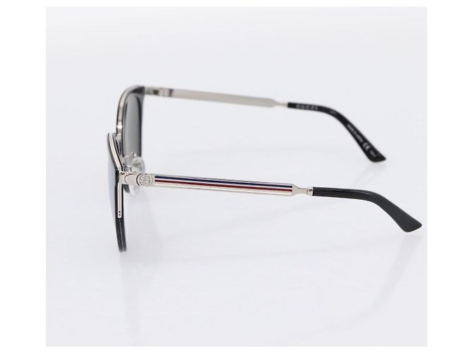 Gafas de sol GUCCI Interlocking G Shelly Metal Black Silver Auth am12315M Negro Plata - vista 5