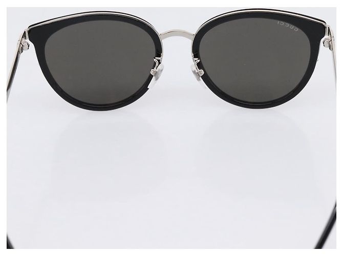 Gafas de sol GUCCI Interlocking G Shelly Metal Black Silver Auth am12315M Negro Plata - vista 9