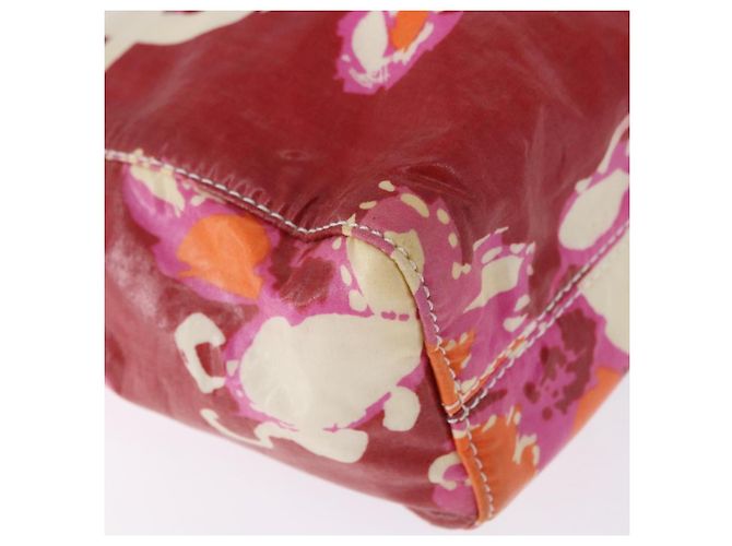 CHANEL High Summer Pouch Beschichtetes Canvas Rot CC Auth 196901 - Ansicht 15