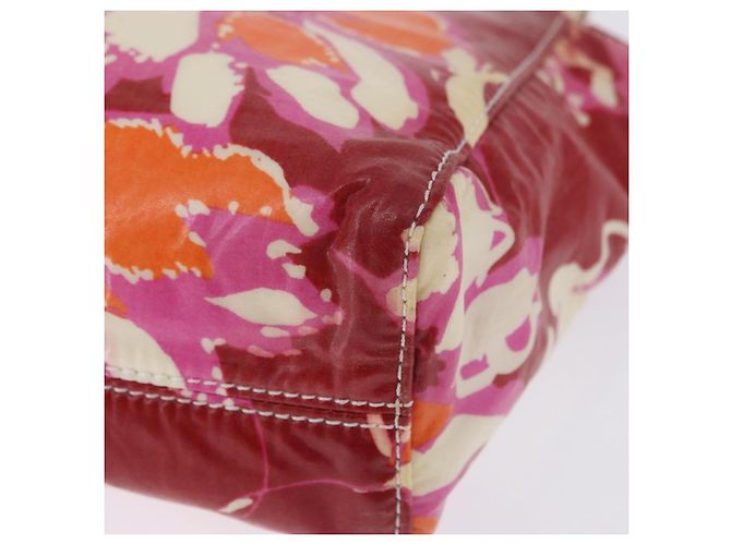 CHANEL High Summer Pouch Beschichtetes Canvas Rot CC Auth 196901 - Ansicht 16