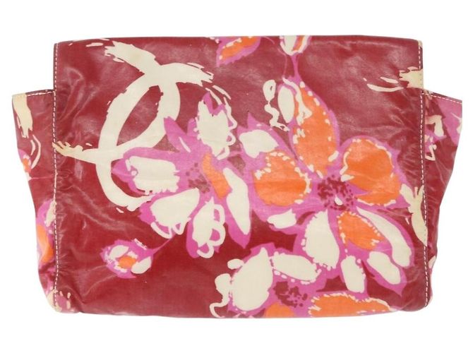 CHANEL High Summer Pouch Beschichtetes Canvas Rot CC Auth 196901 - Ansicht 2